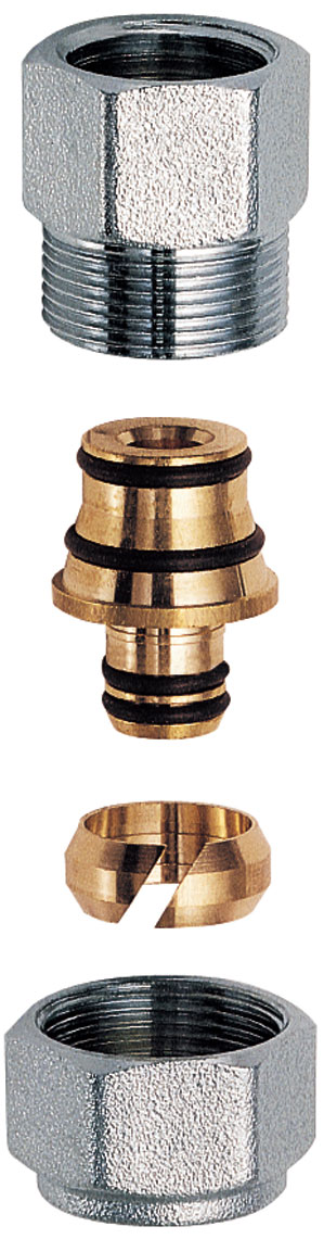 Անցում քրոմ. 3/4" HP - ծայրով մ/պ  խողովակ. համար 20*2 FAR