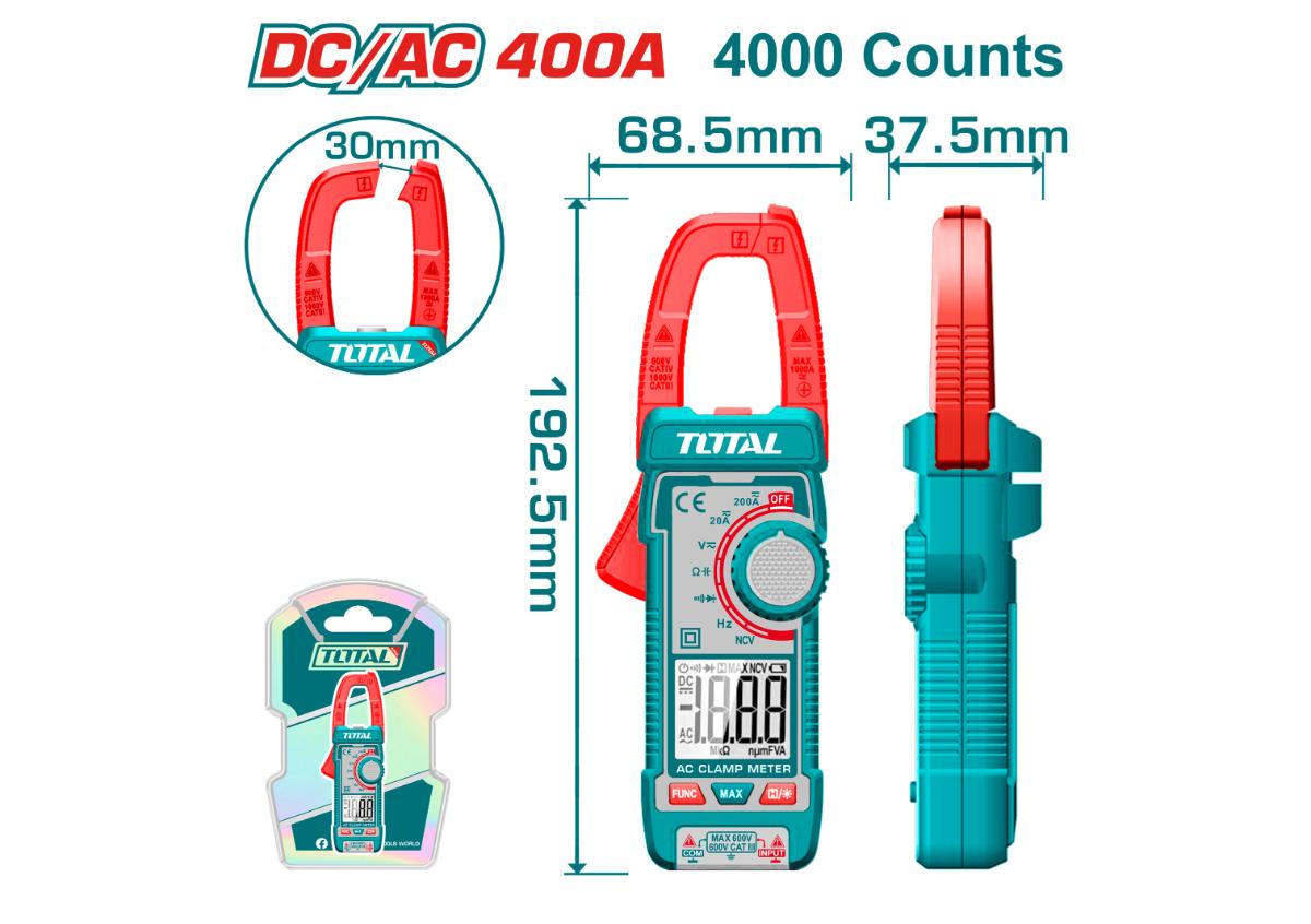 Токоизмерительные клещи постоянного/переменного тока TOTAL TMT762002