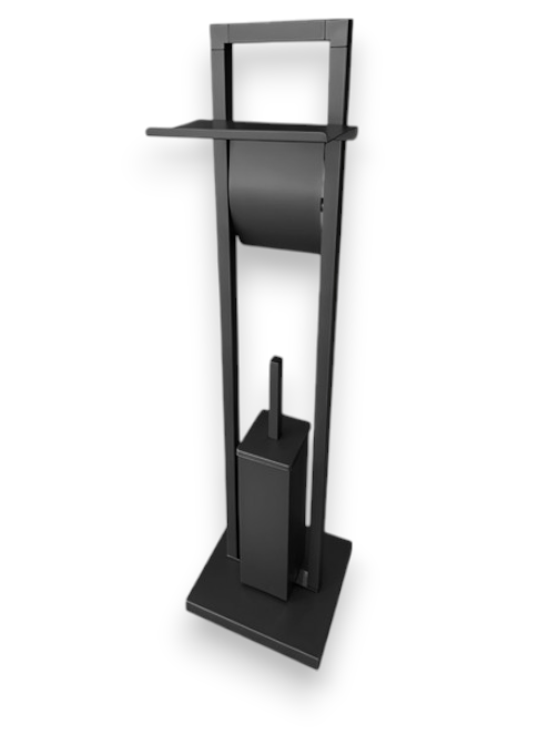 Կախիչ զուգարանի թղթի դարակով և խոզանակով Սև ներժ Y708