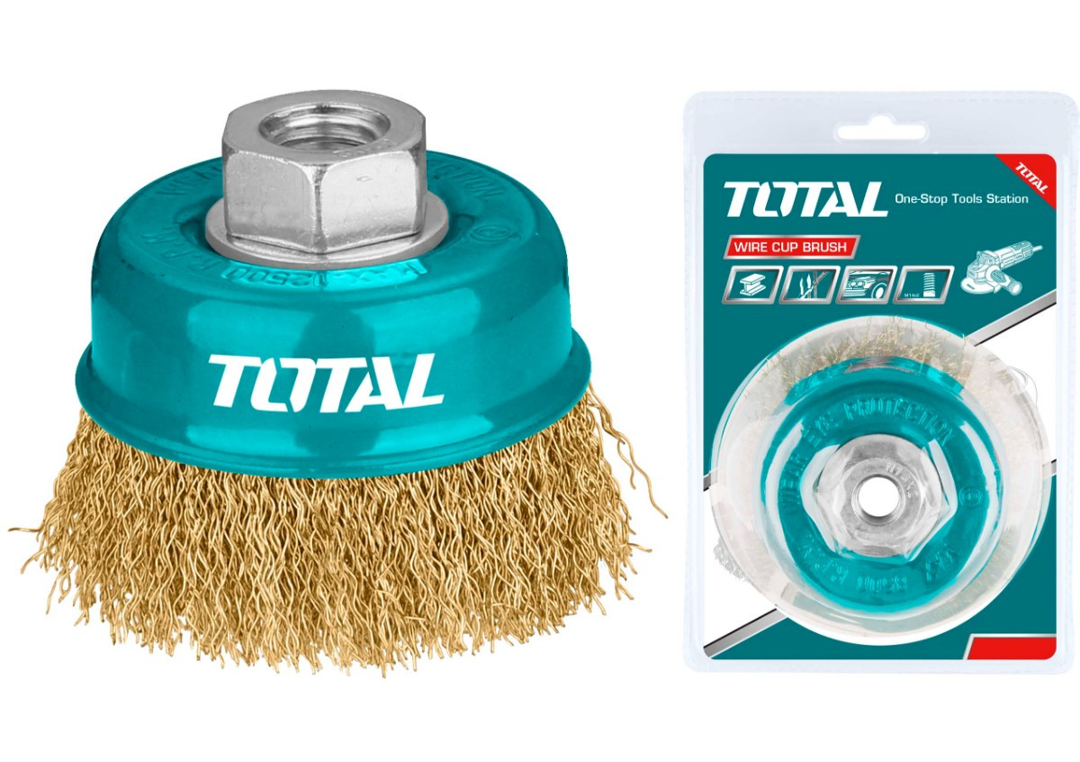 Щетка проволочная с плетеной чашкой 150мм  TAC31061 TOTAL