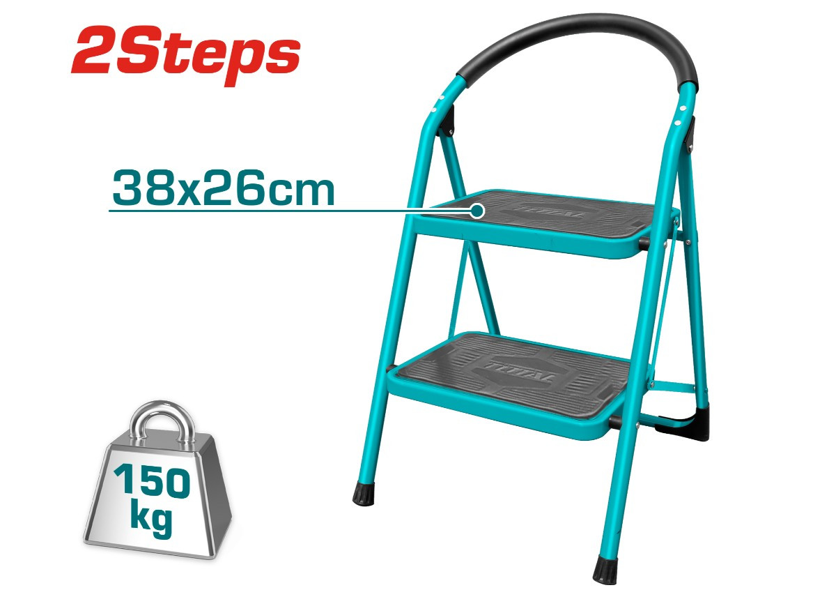 Стремянка  металлическая 2 ступени TOTAL THLAD09021