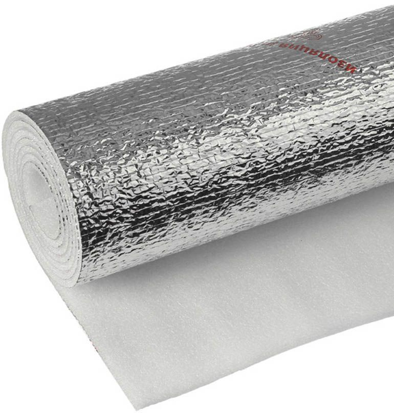 Ջերմամեկուսիչ փայլաթիթեղային շերտով գծանմուշով պորոլոն 5մմ/1,2*25 Kalde