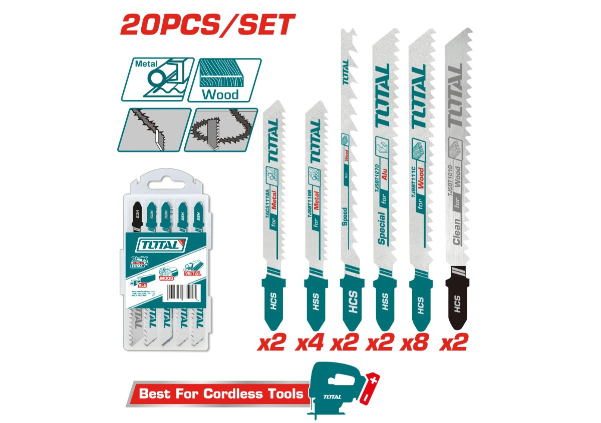 Նրբասղոցի սղոցների հավաքածու 20 հատ TOTAL TAC2001