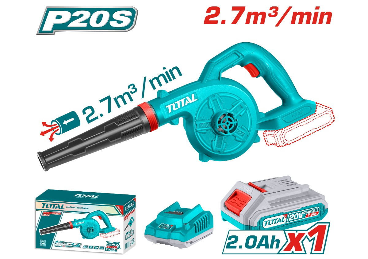 Օդամղիչ (ասպիրատոր) մարտկոցային 20Վ 2.7մ³/ր (մարտկոցով, լիցքավորիչով) TOTAL TABLI200281