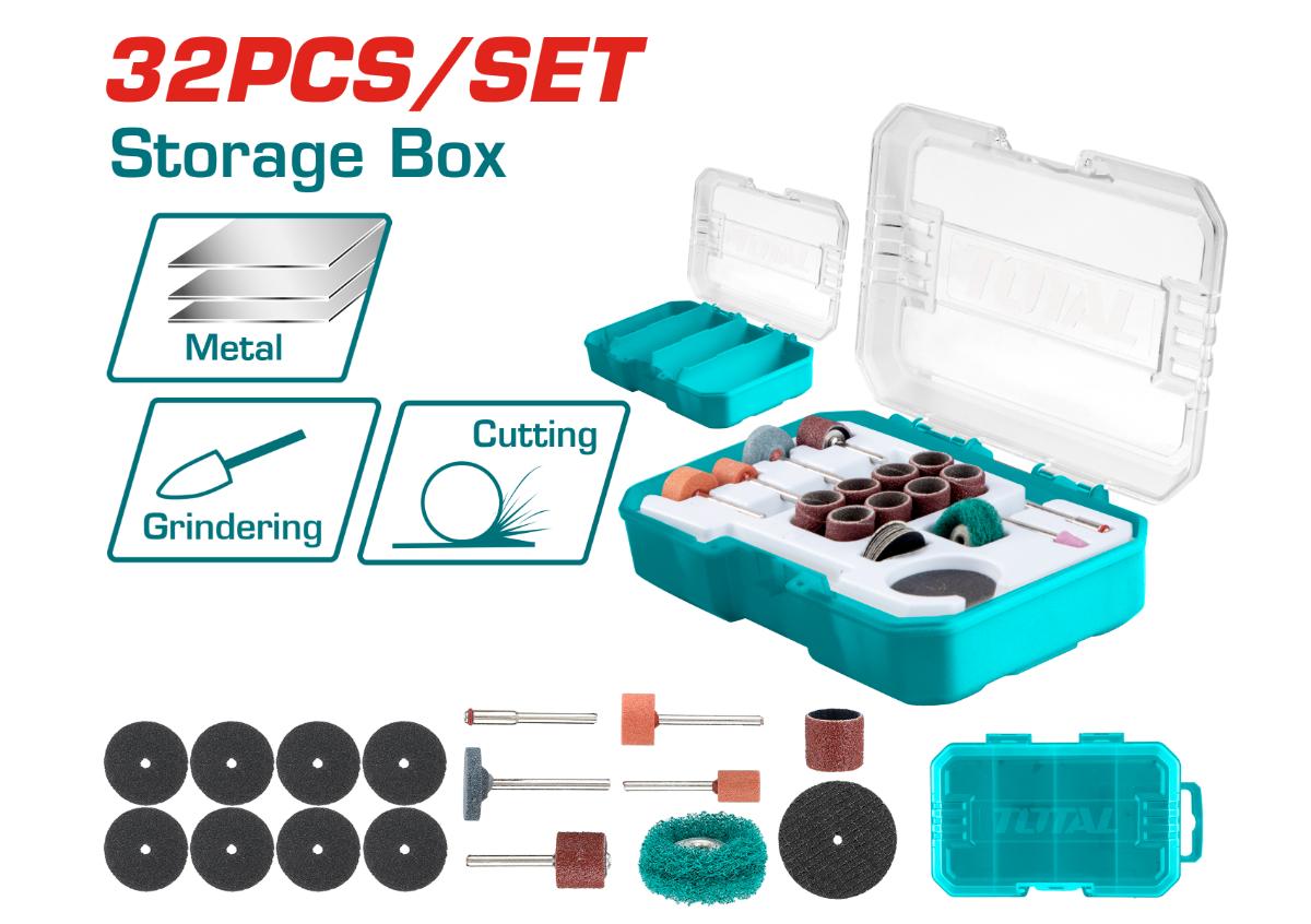 Գրավերի հղկող աքսեսուարների հավաքածու 32 հատ TOTAL TAKMG5031