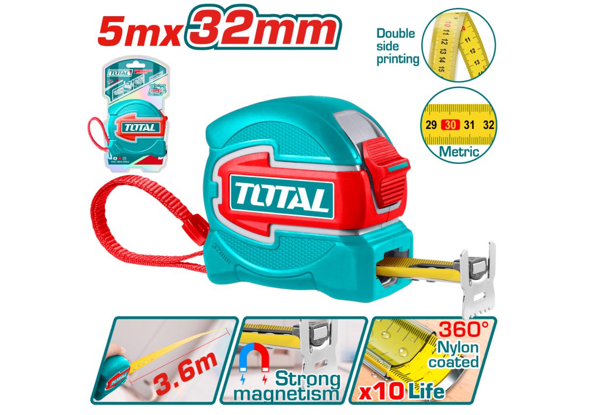 Պողպատե չափիչ ժապավեն 5մ TOTAL TMT80532M