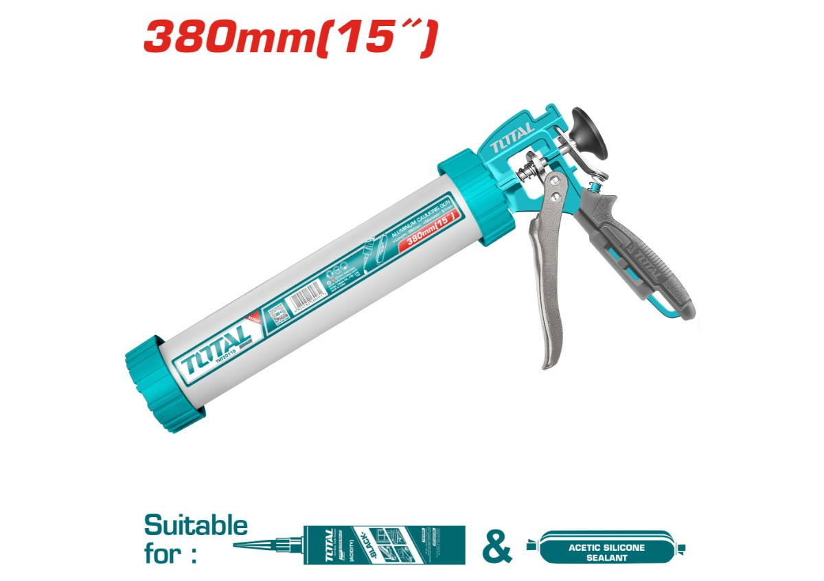 Пистолет для герметика алюминиевый 380мм  TOTAL THT20115