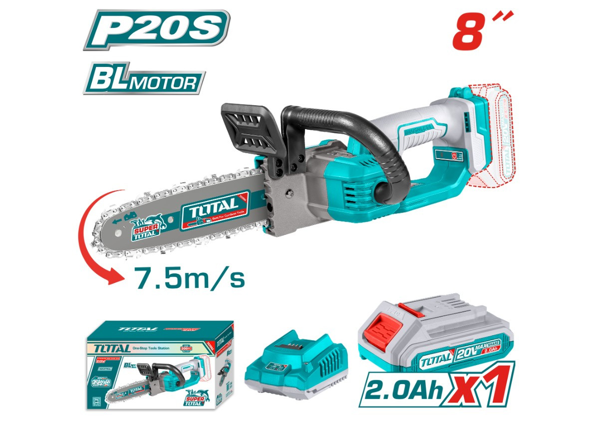 Аккумуляторная цепная пила 20 В TOTAL TGSLI20851