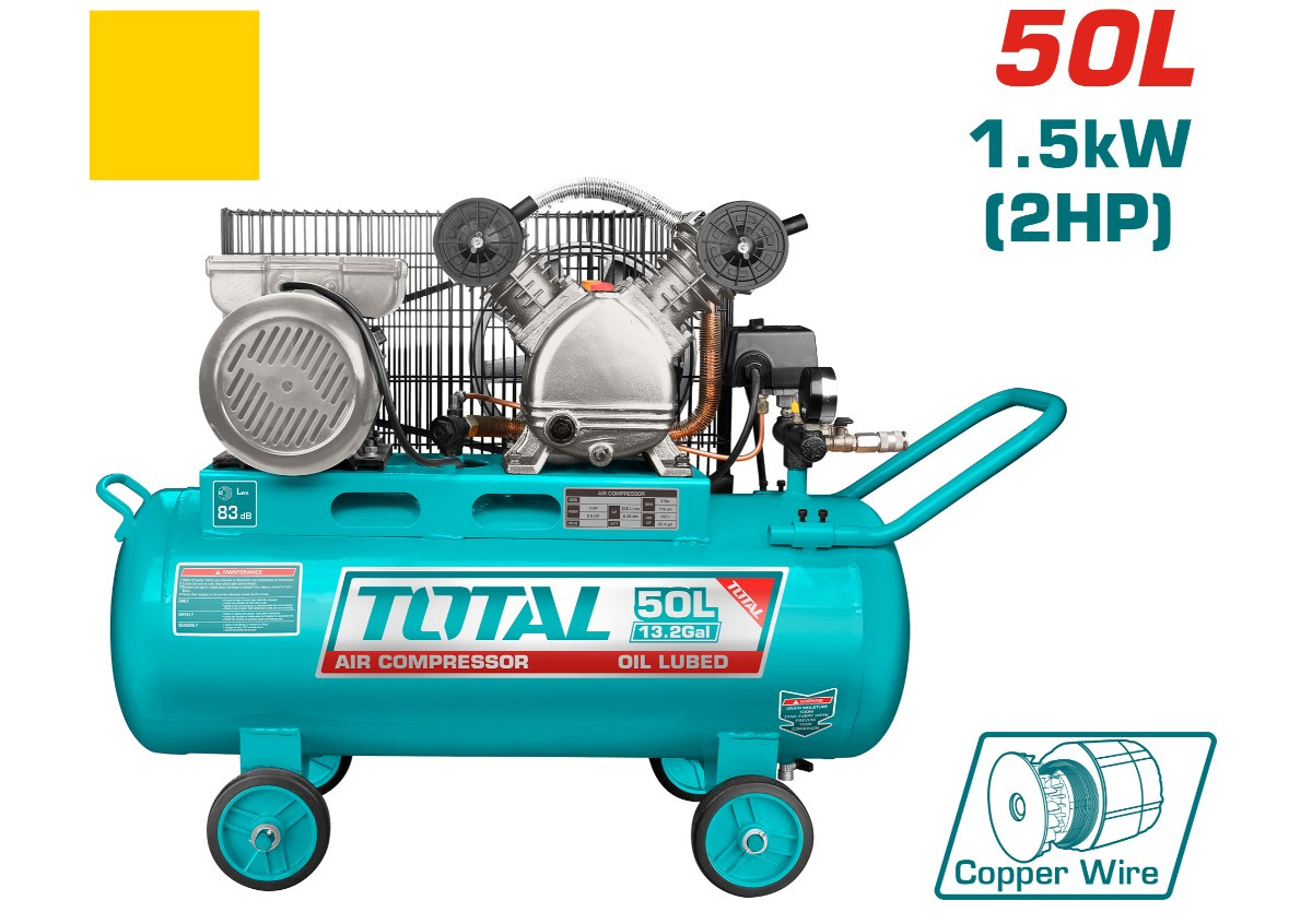 Կոմպրեսոր 50լ 2 մխոց 1,5 Kw TOTAL TC2200506