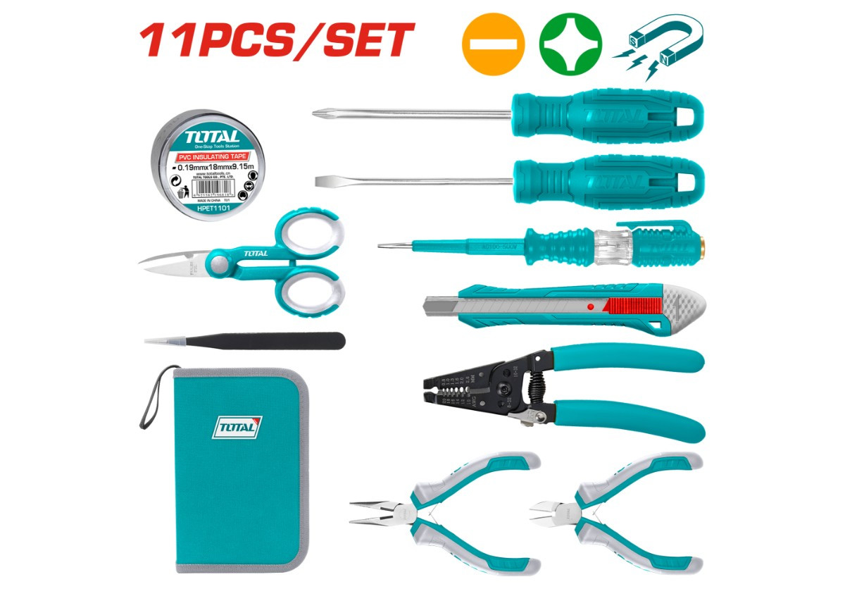 Набор инструментов для электрика 11 шт. TOTAL TKETS0111