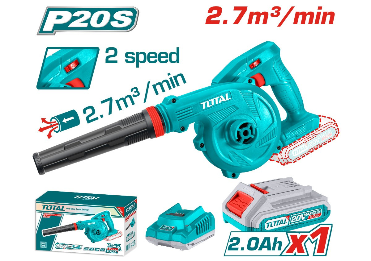 Литий-ионная электрическая воздуходувка 20В TOTAL TABLI200181