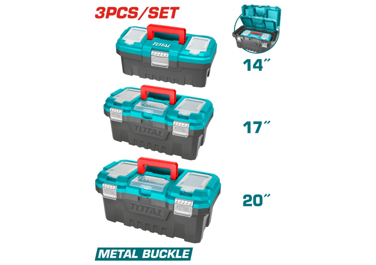 Գործիքների արկղերի հավաքածու 3կտոր 14"+17"+20" TOTAL TPBXK0032