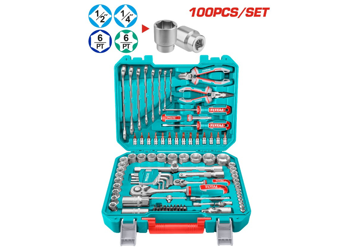 Набор инструментов 100шт TOTAL THKTHP21006