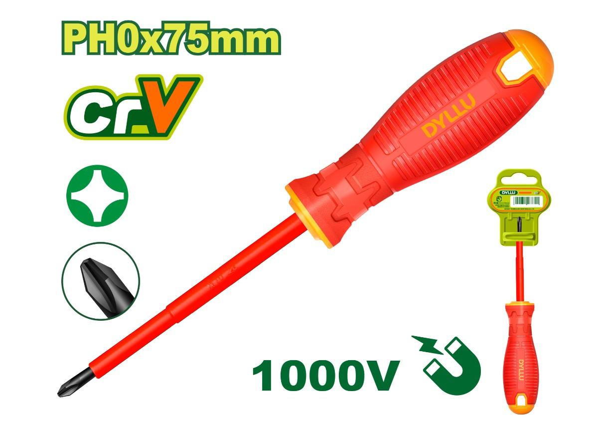 Диэлектрическая крестовая отвертка  DTSD7203 PH0x75mm DYLLU