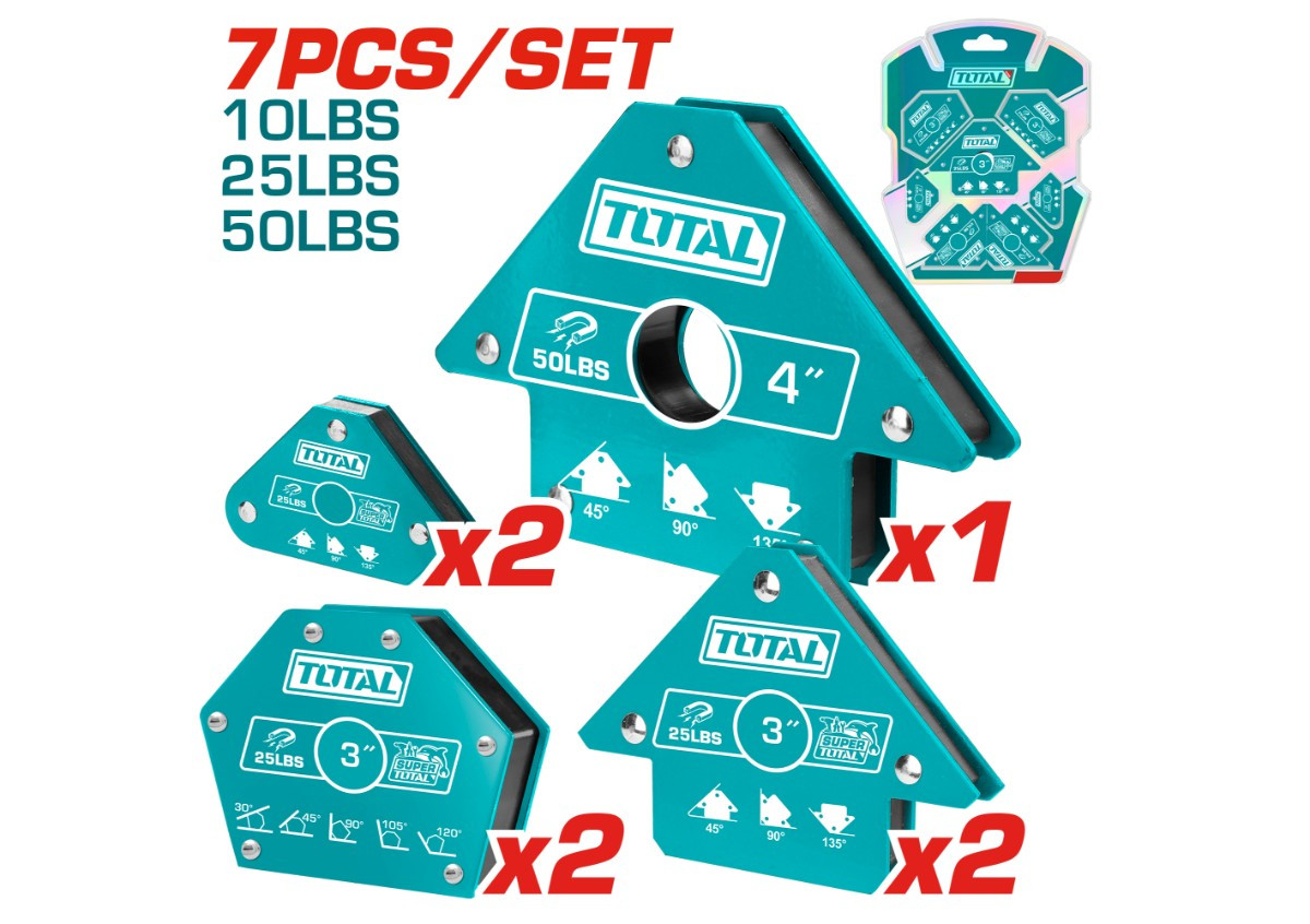 Եռակցման մագնիսների հավաքածու 7 կտոր TOTAL TAMWH7006