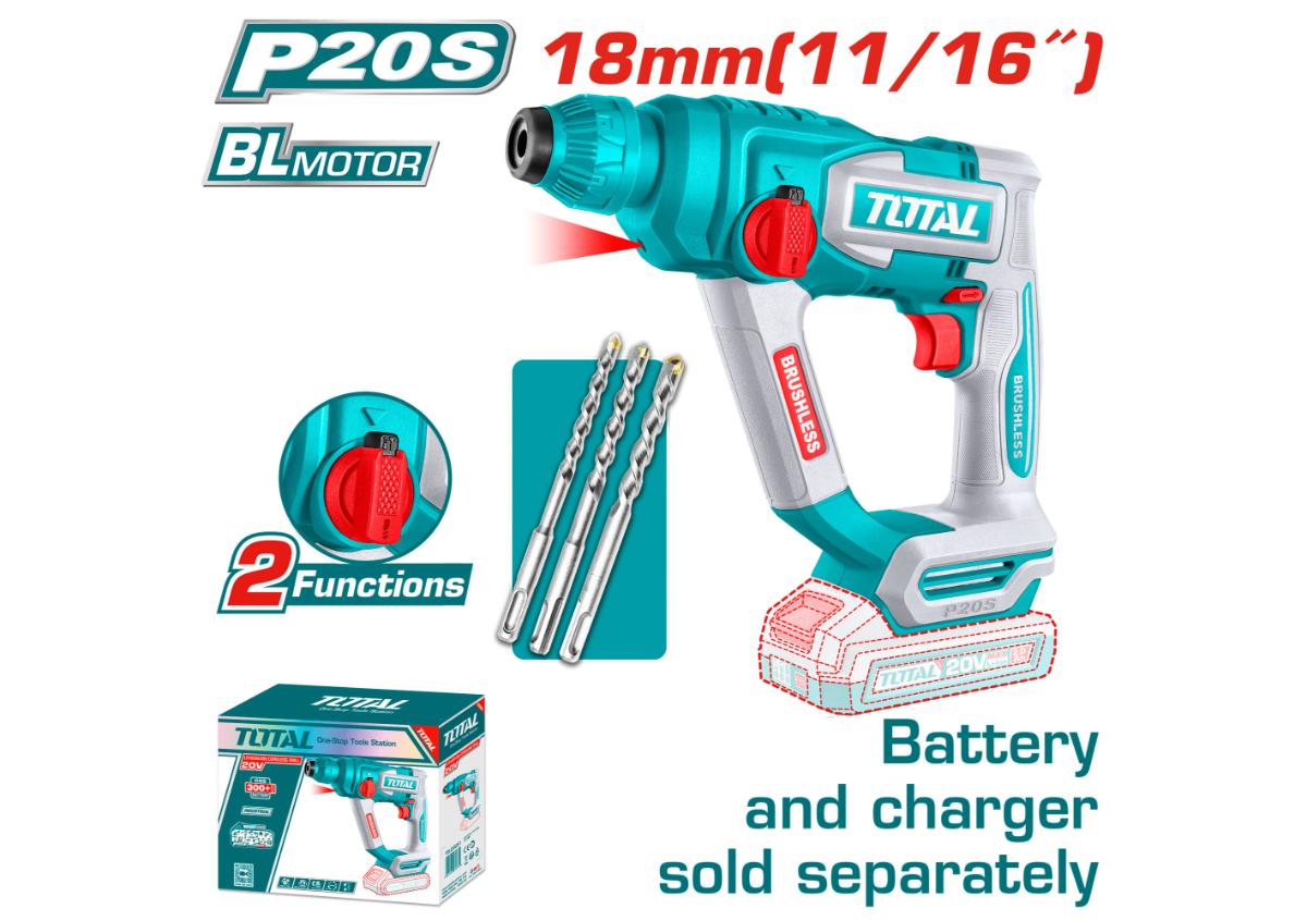 Перфоратор аккумуляторный 20В TRHLI20188 TOTAL