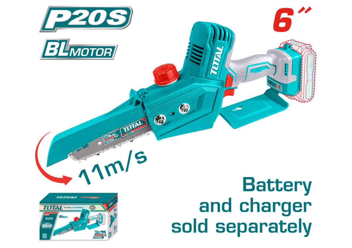 Մինի շղթայավոր սղոց մարտկոցային 20Վ 150մմ TOTAL TGSLI2068