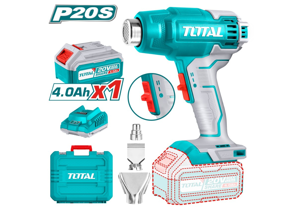 Տեխնիկական ֆեն մարտկոցային 20Վ (մարտկոցով, լիցքավորիչով) TOTAL TBLI20025