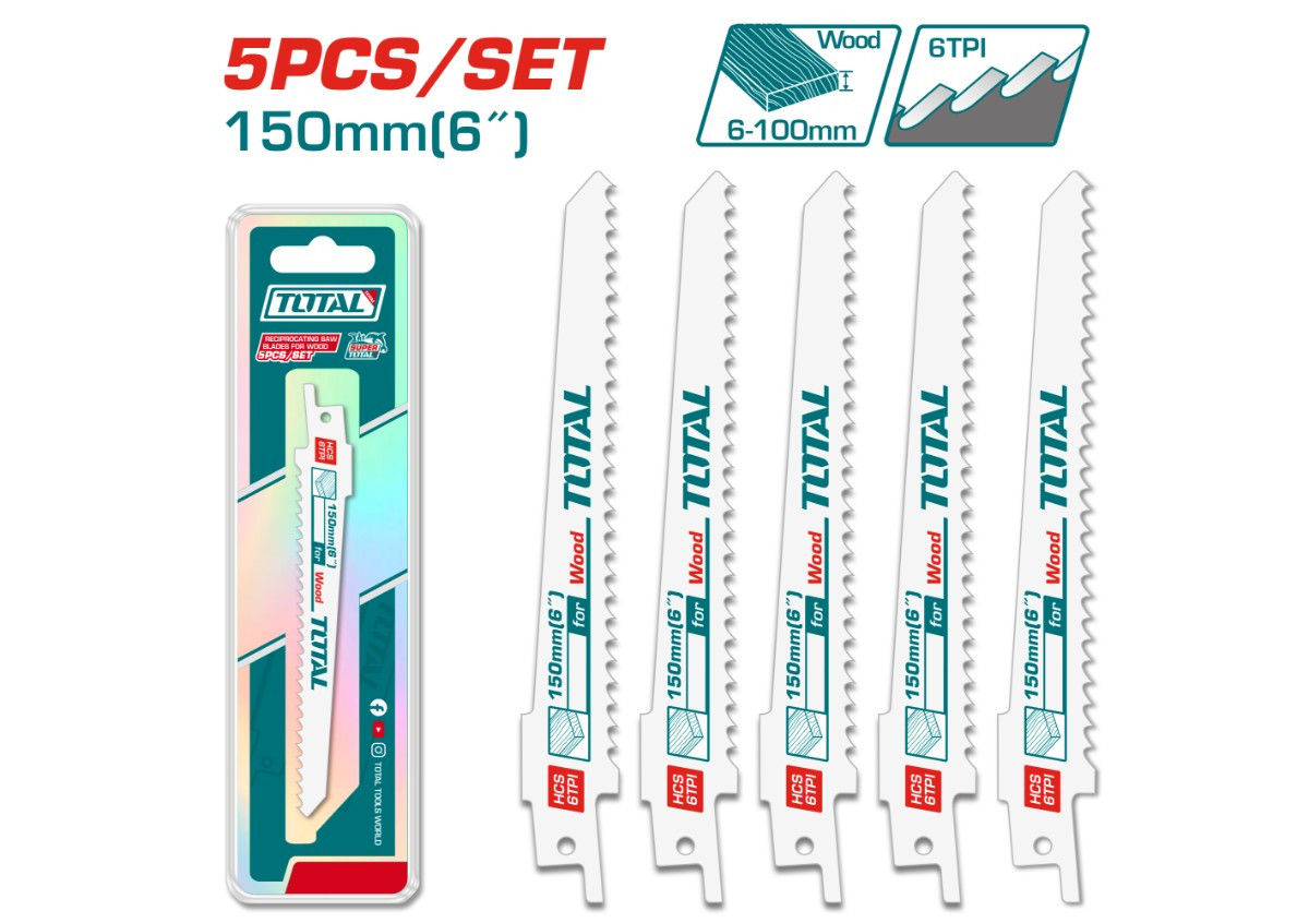 Փայտի սղոցի հավաքածու 150մմ TOTAL TRSB611D