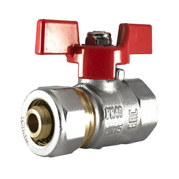 Кран шаровой ВР 16х½"  (бабочка ) обжим.  ЭЛЬФ