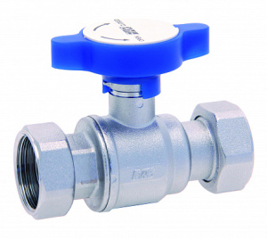 Փական կլոր քրոմ.  1"х1", 2 վերին պտուտակ, թիթեռաձև բռնակ, կապույտ FAR