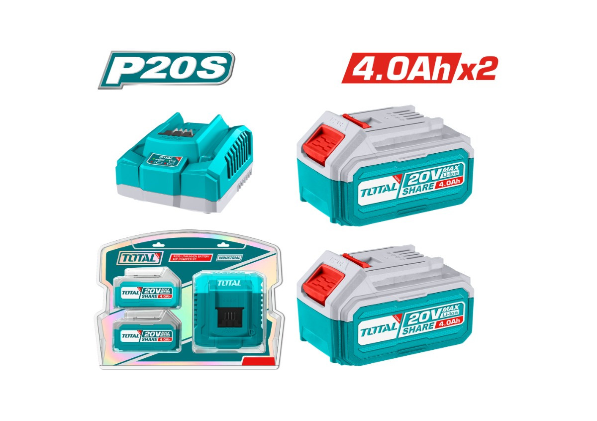 Մարտկոցի և լիցքավորիչի հավաքածու TOTAL TFBCPK1424