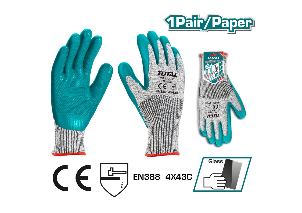 Աշխատանքային ձեռնոց ռետինե TOTAL TSP1706-XL