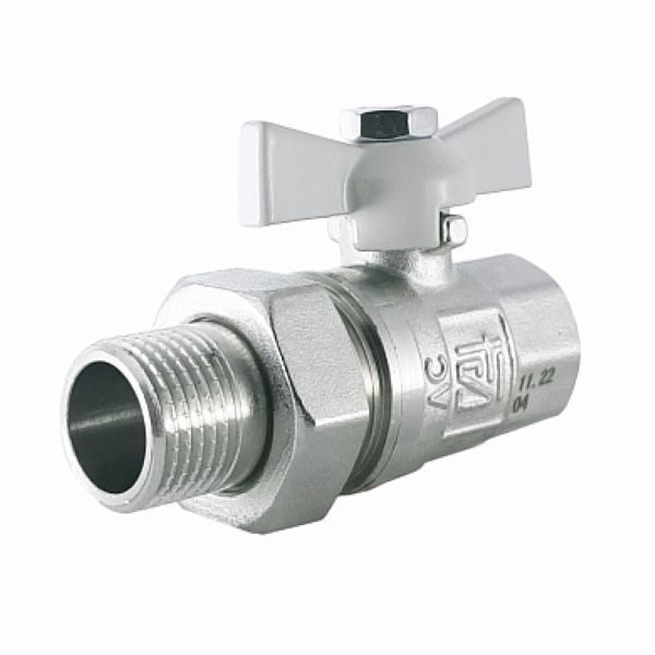 Кран шаровой 15 (бабочка) накидная гайка с полусгоном STI