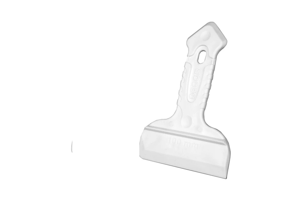 Шпатель двусторонний с резиновой ручкой 100 мм Decor