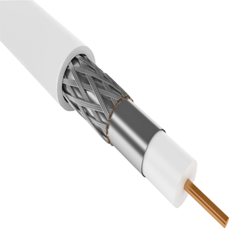 Кабель коаксиальный RG6 CCS 75Ом FPE PVC белый (100м) GENERICA