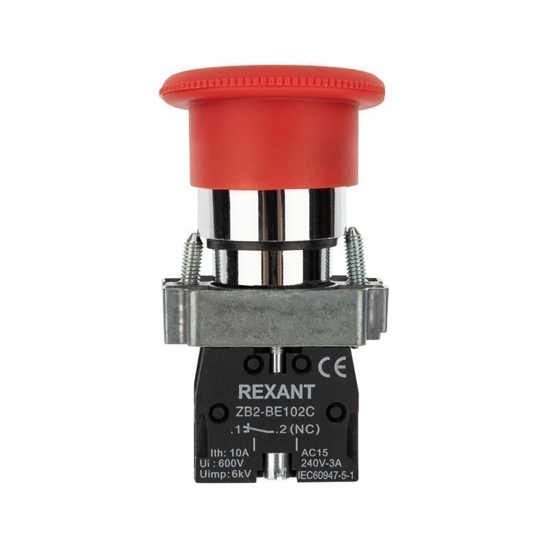 Кнопка грибовидная красная STOP NC XB2-BS IEK