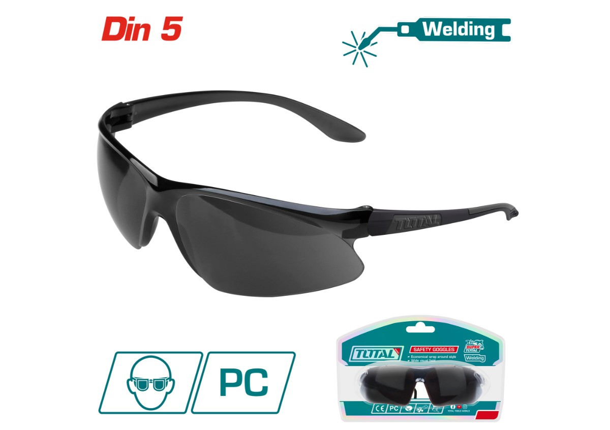 Защитные очки черные TOTAL TSP307