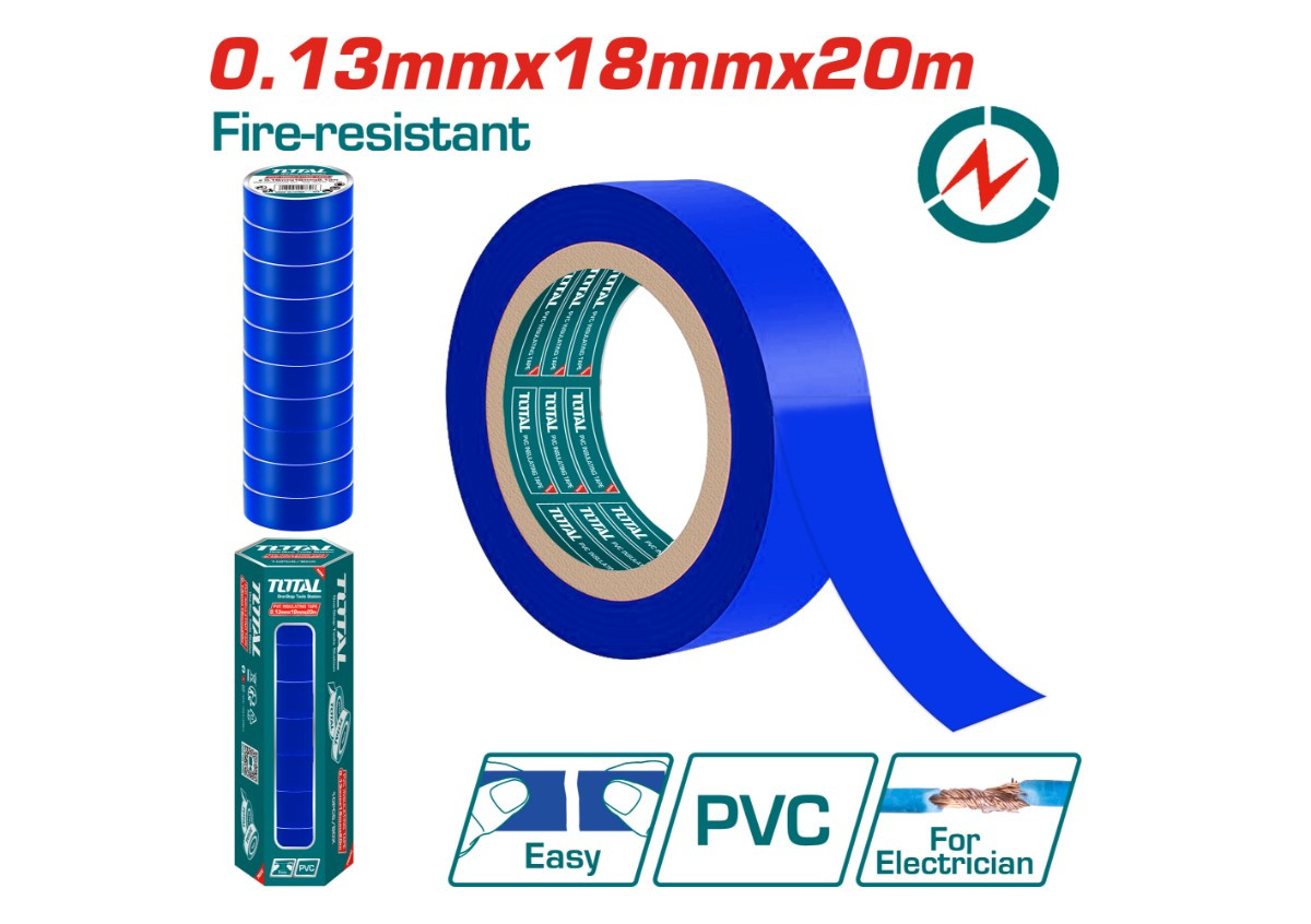 Изолента ПВХ 20м 13x18x20մմ TOTAL THPET1010