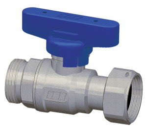 Փական կլոր քրոմ., 3/4 ԱՊ- վերին պտուտակ, թիթեռաձև բռնակ, կապույտ FAR