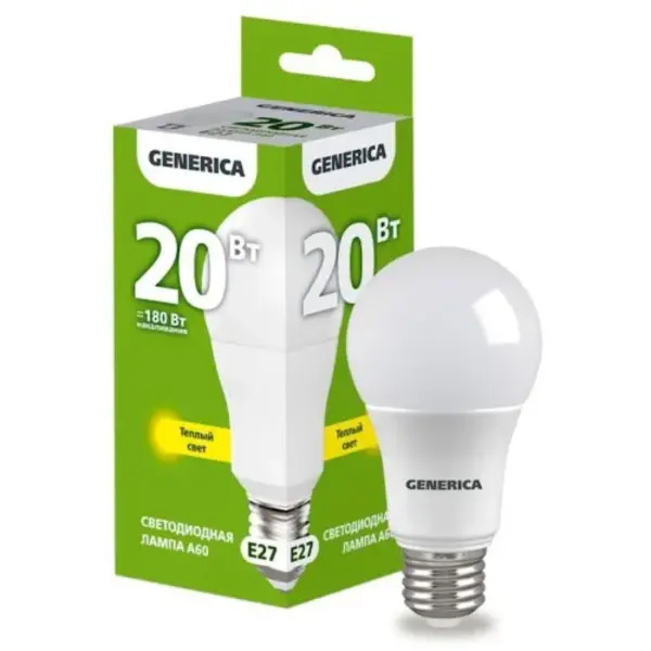 LED լամպ A60 20 w 3000K E27 GENERICA