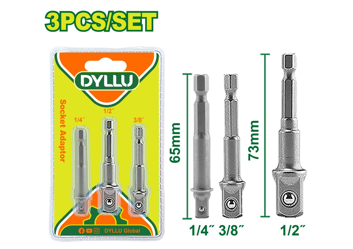 Ճռիկի գլխիկների ադապտերների հավաքածու (3 հատ) DYLLU DTSV4K01 1-4''-3-8''-1-2''