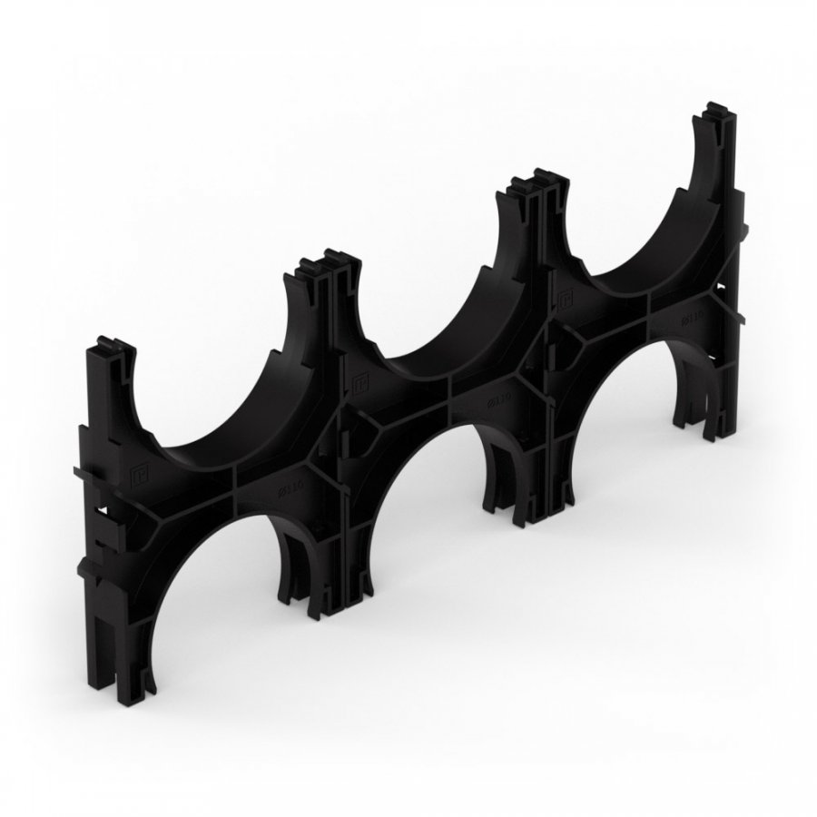 Кластер для двустенных труб d110 мм, тройной, двухсторонний ПРОМРУКАВ