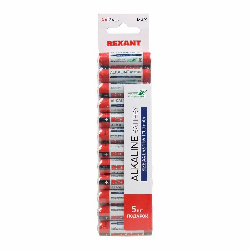 Էլեմենտ ալկալիական AA /LR6 1,5V (24հ) Rexant