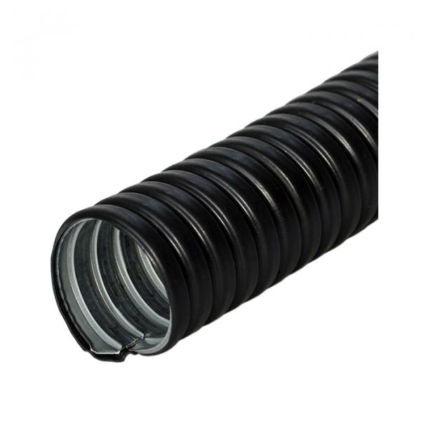 Труба гибкая гофрированная металл + пластик 25 мм (50 м) ПРОМРУКАВ