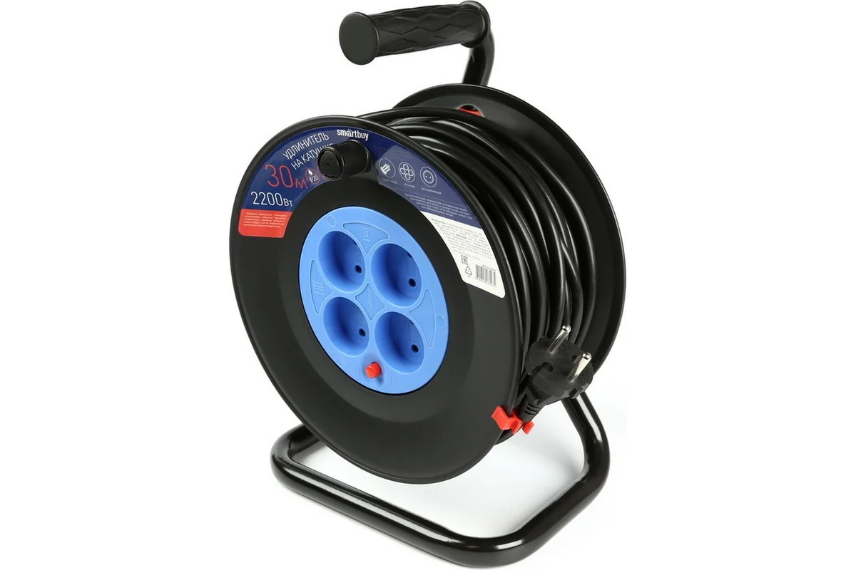 Удлинитель на 4 розетки, рулон 30 метров