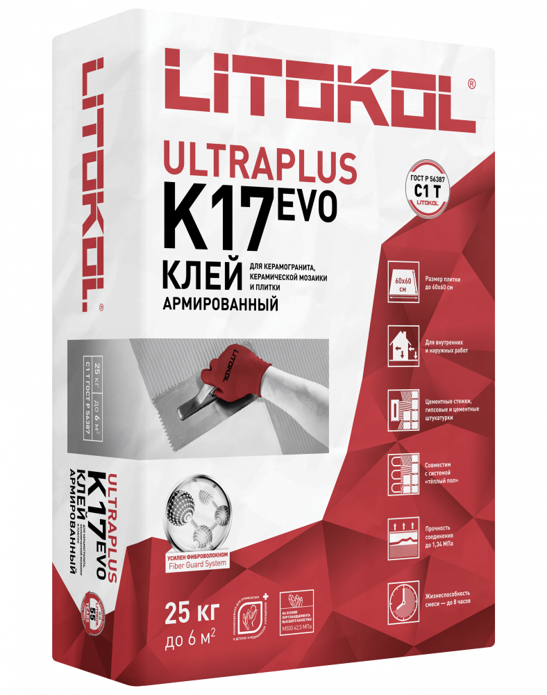 Սալիկի սոսինձ K17 25կգ ULTRAPLUS Litokol