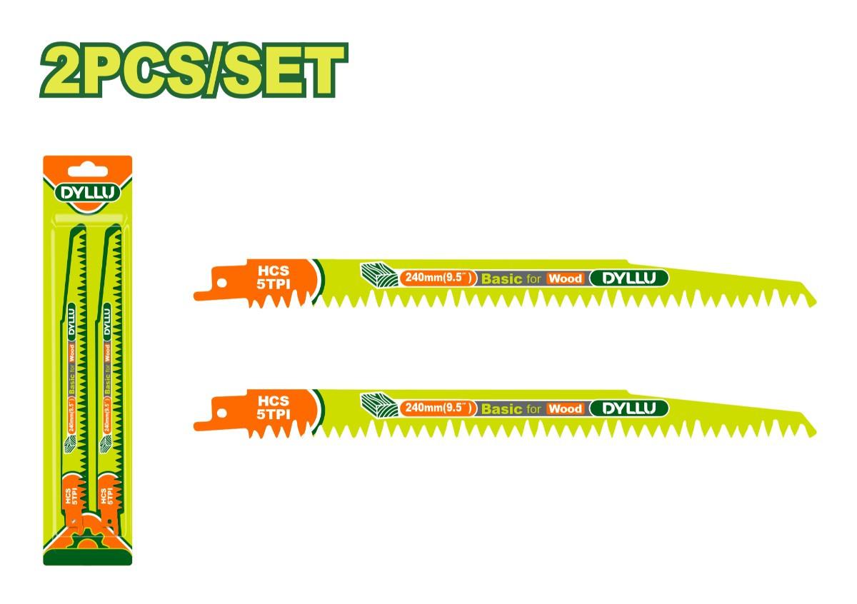 Սուսերավոր սղոցի փայտի դանակների (2 հատ) հավաքածու DYLLU DTJT1531L 240մմ