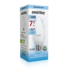 Светодиодная лампа C37 7W E27 4000K SMARTBUY
