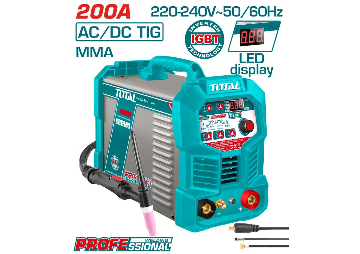 Инвертор AC - DC сварочный аппарат TIG/MMA 240в TOTAL TIGACDC20068