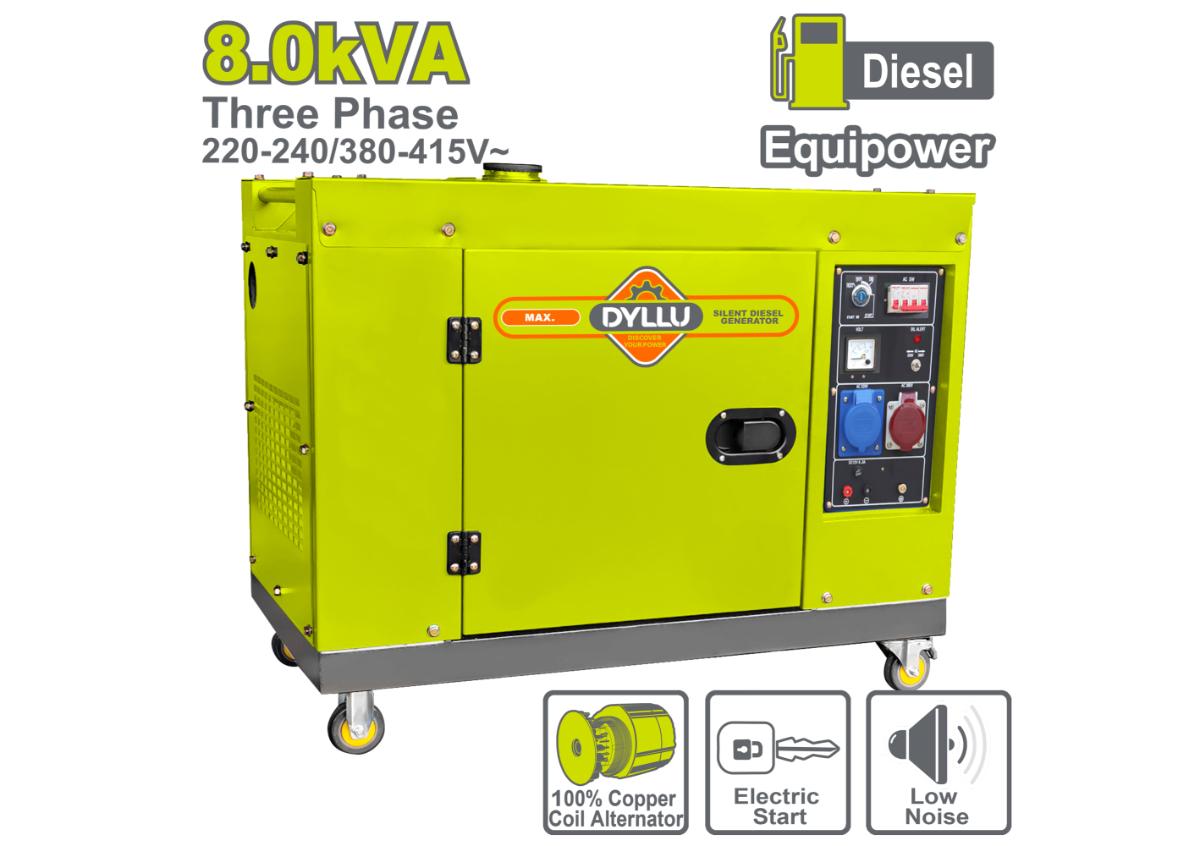 Դիզելային գեներատոր անաղմուկ 8 կՎԱ DYLLU DTDG2A80DT