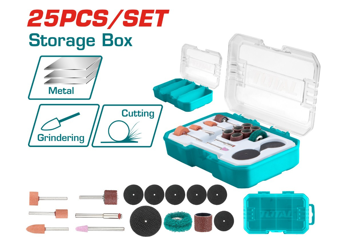 Բորմեքենայի պարագաների հավաքածու 25 կտոր TOTAL TAKMG5024