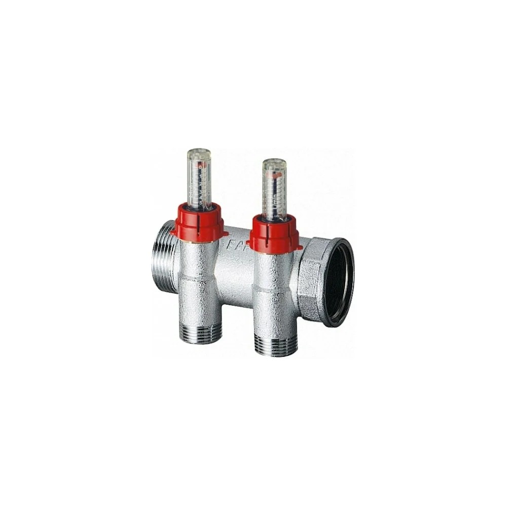 Коллектор запорный 1", ВР-НР, с расходомерами, 2 отвода М24*19 FAR