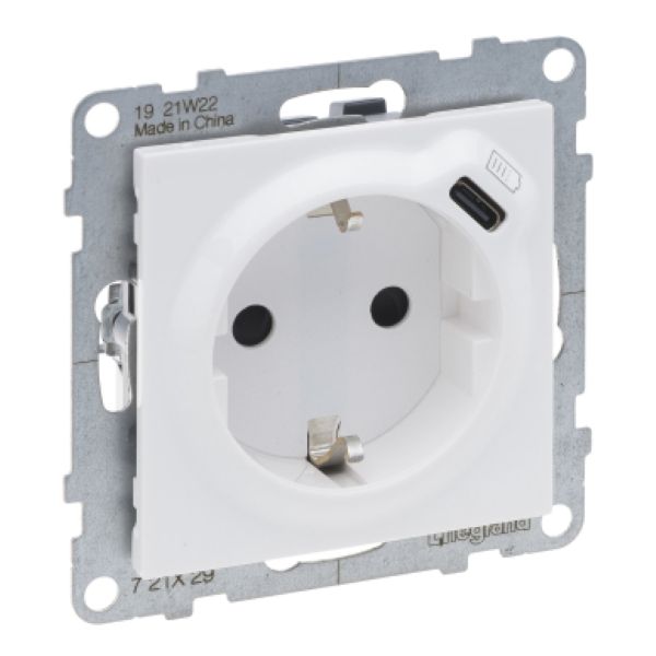 Розетка 2K+3  с USB Type- C  бел. Suno Legrand