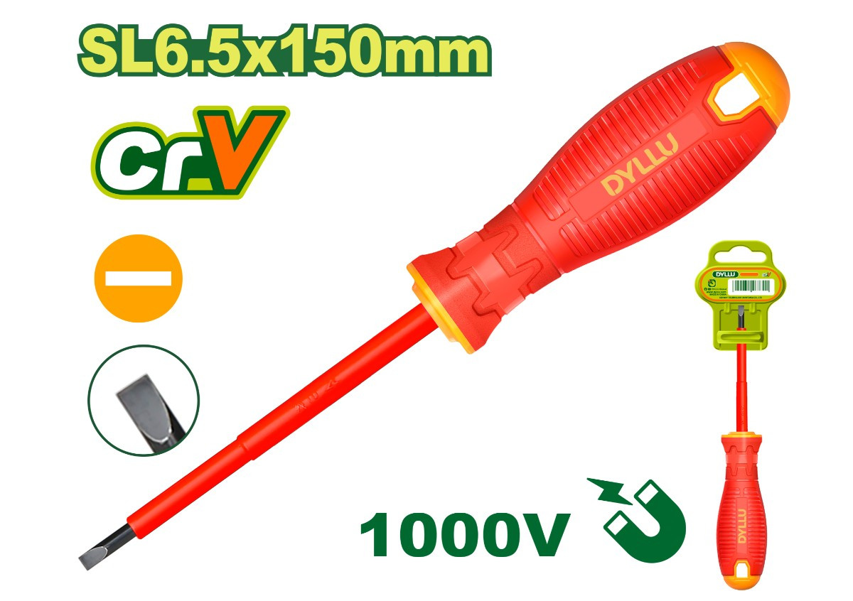 Диэлектрическая плоская отвертка DTSD7266 SL6.5x150мм DYLLU
