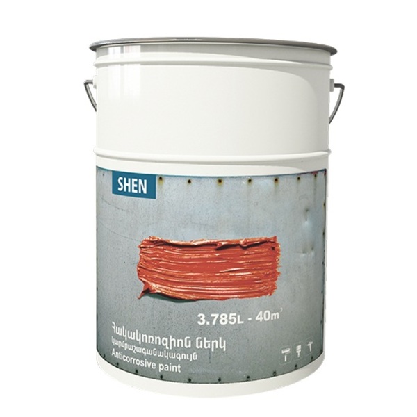Антикоррозийная краска (красновато-коричневая) 3,8л Shen